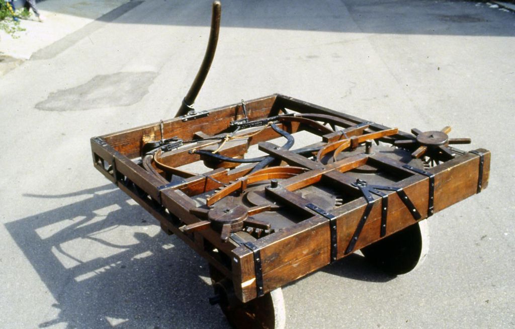 Mechanik einer Rekonstruktion des selbstfahrenden Wagens.
