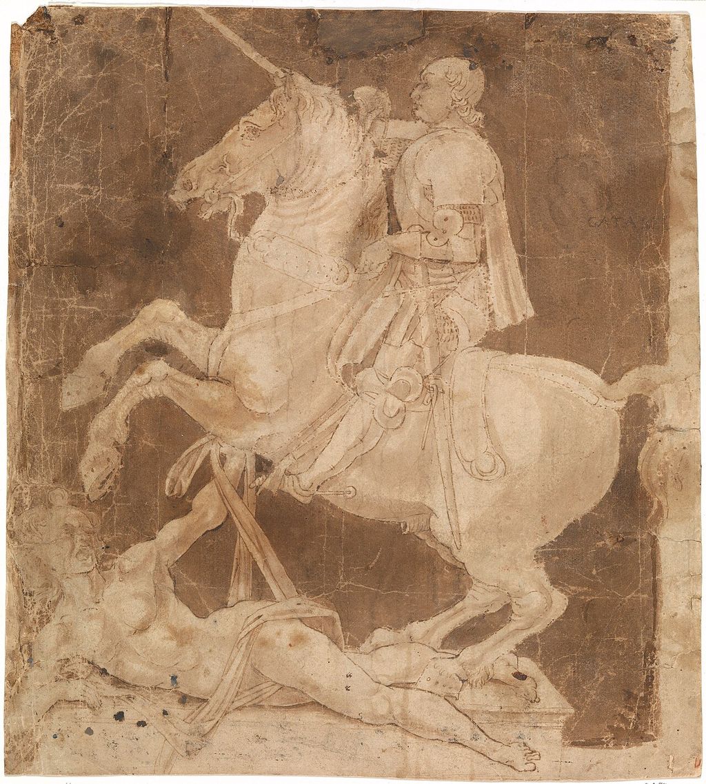 Antonio del Pollaiuolos Studie für das Sforza-Denkmal