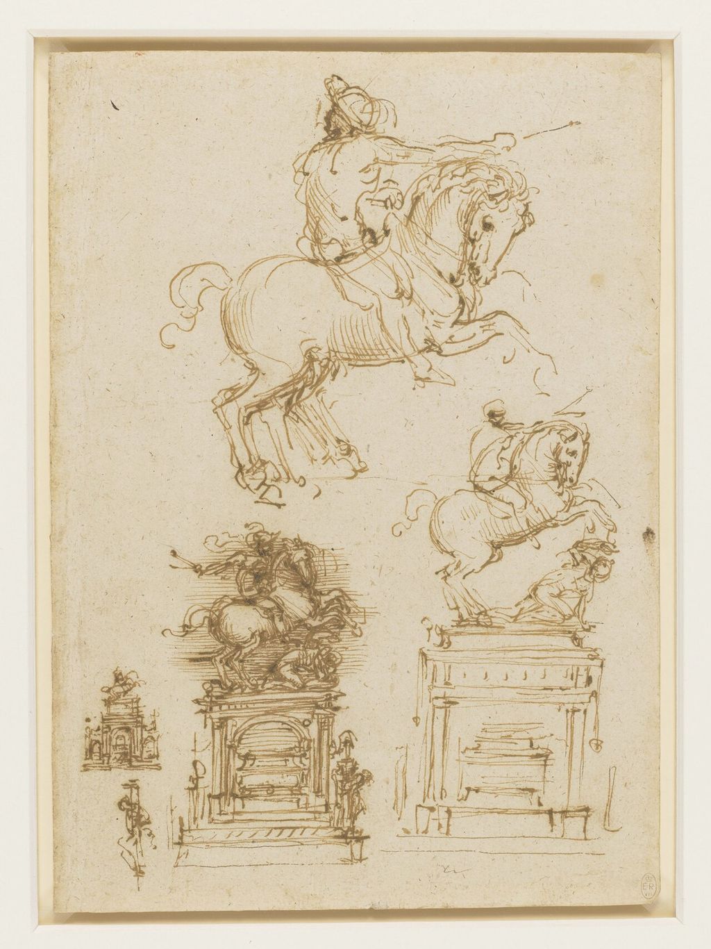 Leonardos Studien für das Trivulzio-Denkmal, RCIN 912355