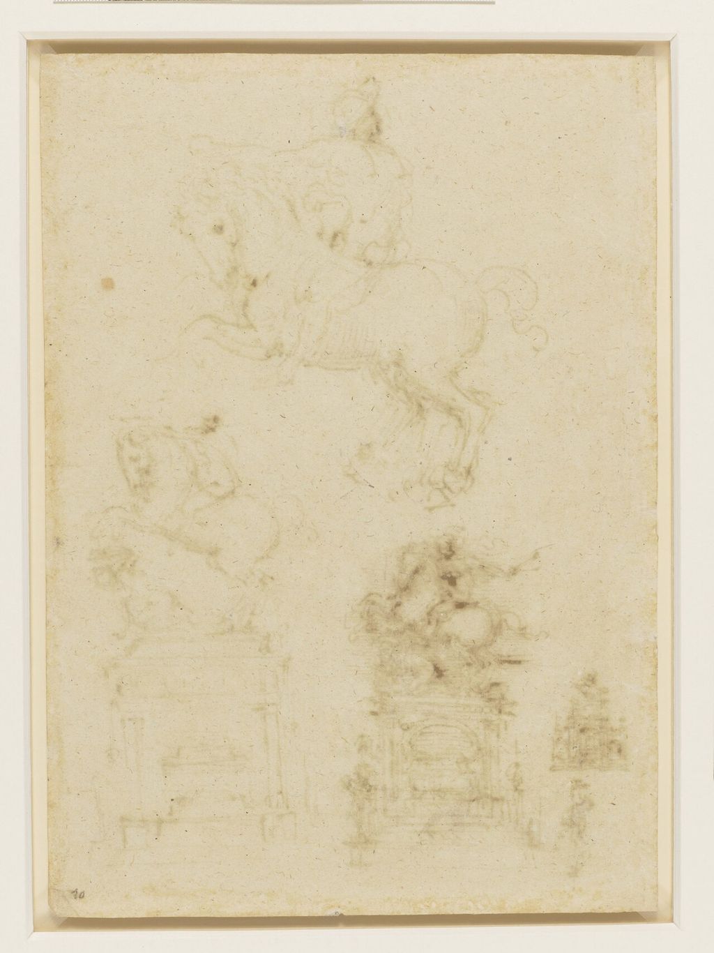 Leonardos Studien auf der Rückseite zum Trivulzio-Denkmal, RCIN 912355