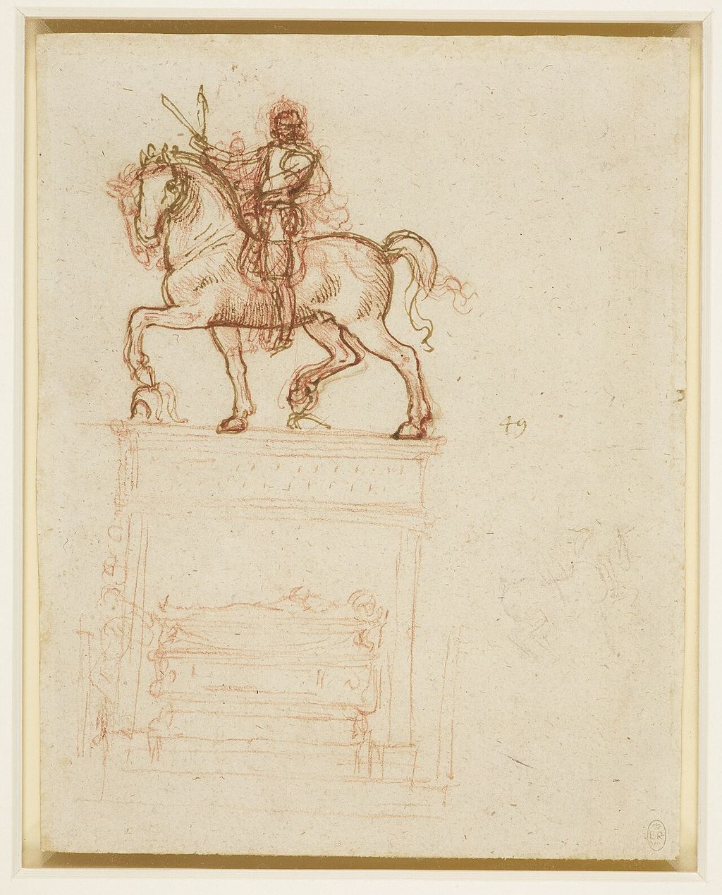 Leonardos Studie für das Trivulzio-Denkmal, RCIN 912356