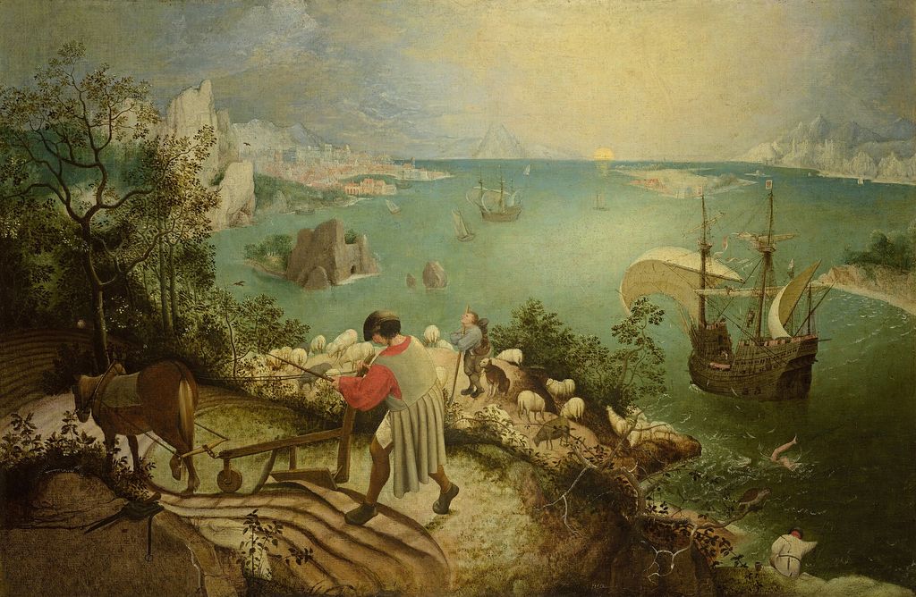 Public-domain contextual image: Landscape with the Fall of Icarus, after Pieter Bruegel the Elder.