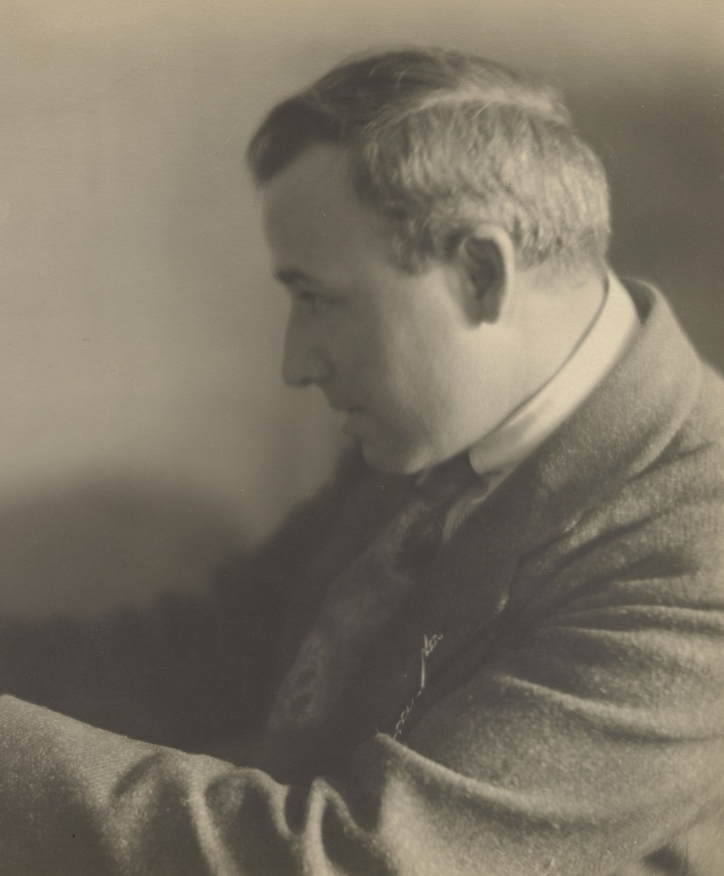 Max Weber in profile, in a portrait detail from Clara Sipprell’s circa 1916 photograph.
