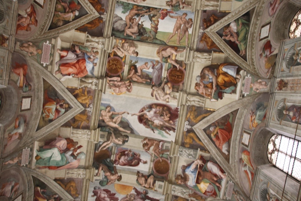 Sistine Chapel ceiling painted by Michelangelo