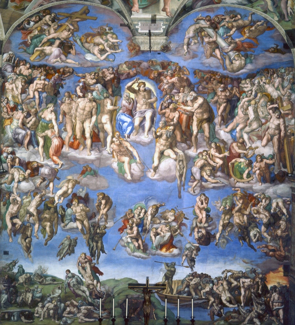 Last Judgement by Michelangelo on the Sistine Chapel altar wall