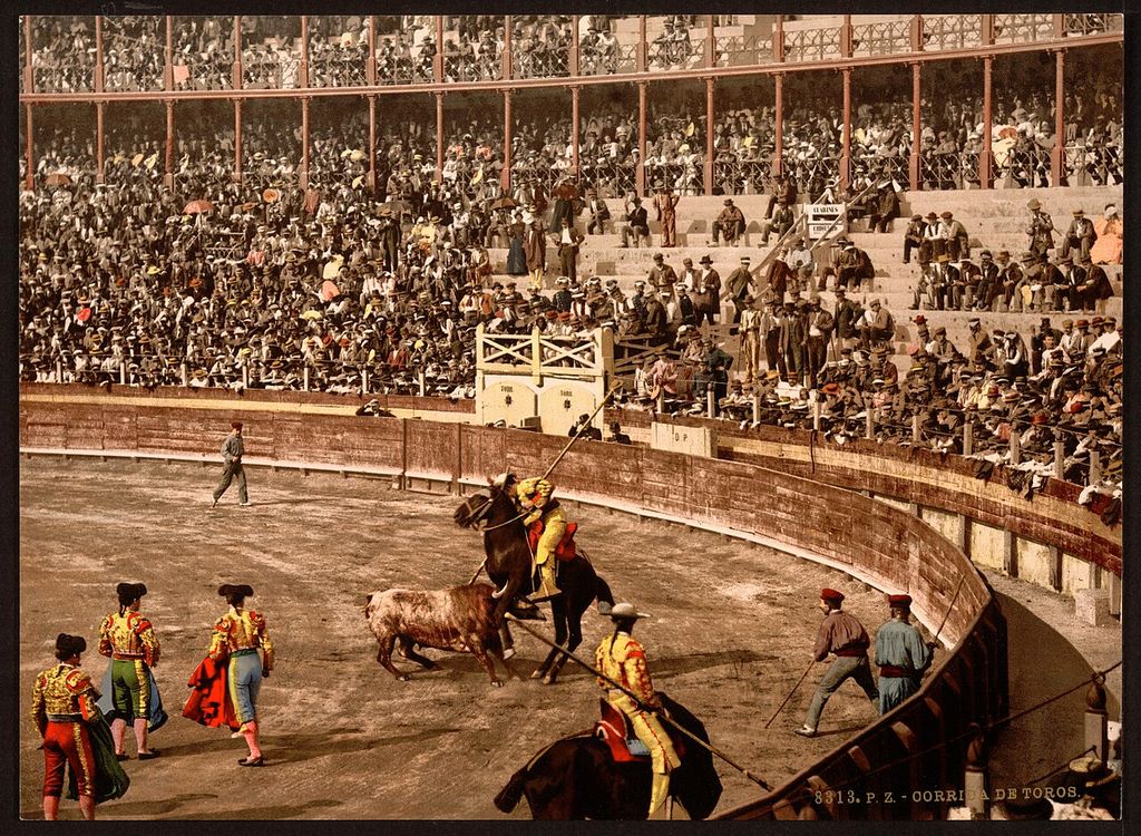 A late nineteenth-century view of a bullfight in Barcelona.