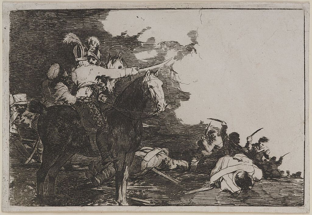 Goya's No se convienen etching, a contextual comparison for Picasso's antiwar print series.