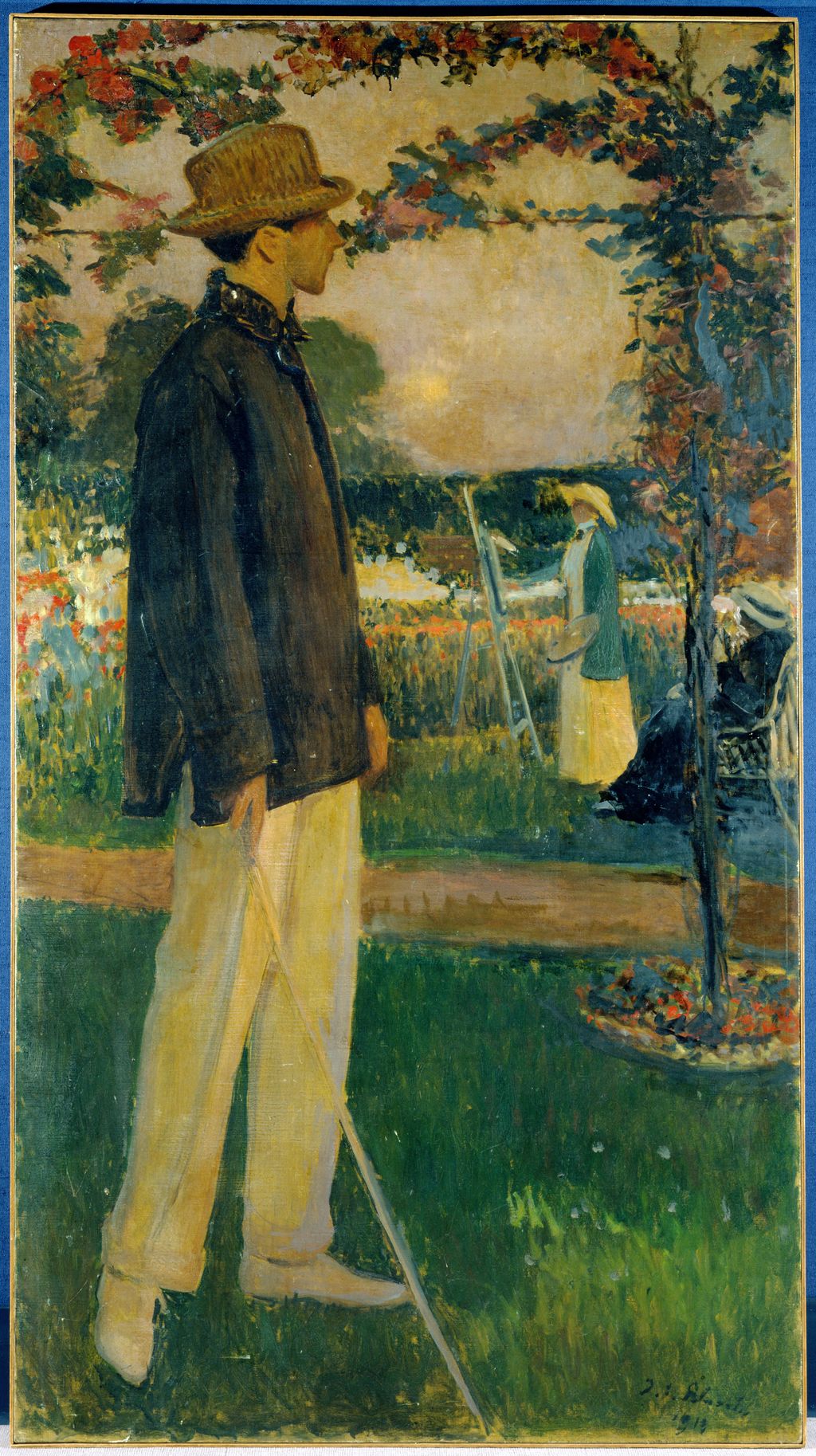 Jacques-Émile Blanche, Jean Cocteau in the garden at Offranville (1913). Cocteau collaborated with Picasso on Parade.