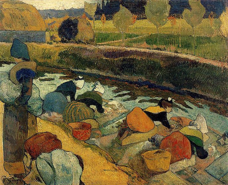Washerwomen at the Roubine du Roi, Arles by Paul Gauguin