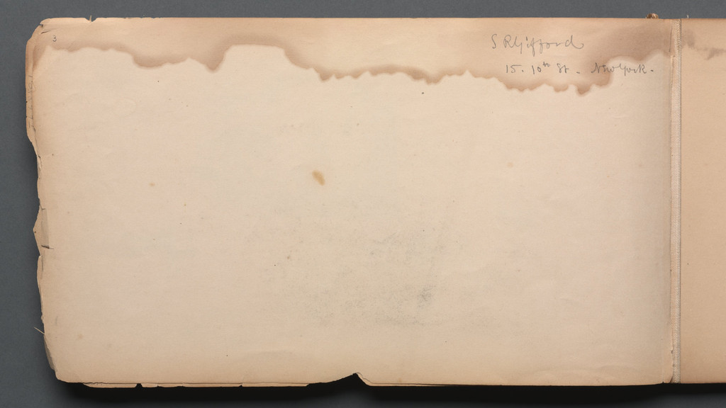 Sanford Robinson Gifford, Sketchbook, page 03: name and New York address, 1859. Graphite documentary leaf. Cleveland Museum of Art, 1971.116.c.