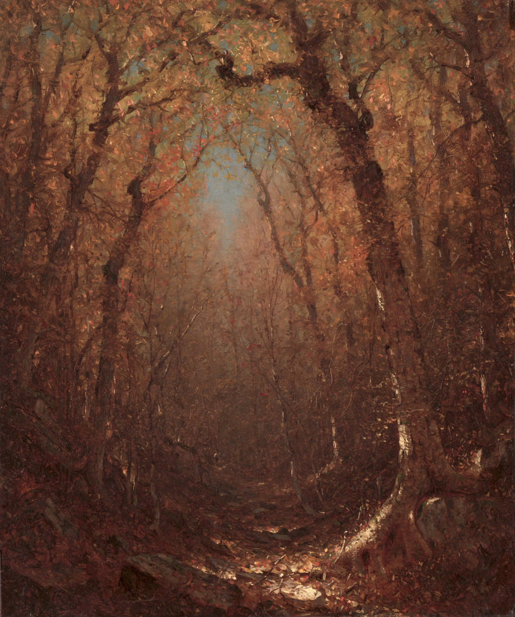 Sanford Robinson Gifford, Autumn, a Wood Path, 1876. Oil on canvas, 38 × 31.8 cm. Cleveland Museum of Art, 1922.220.
