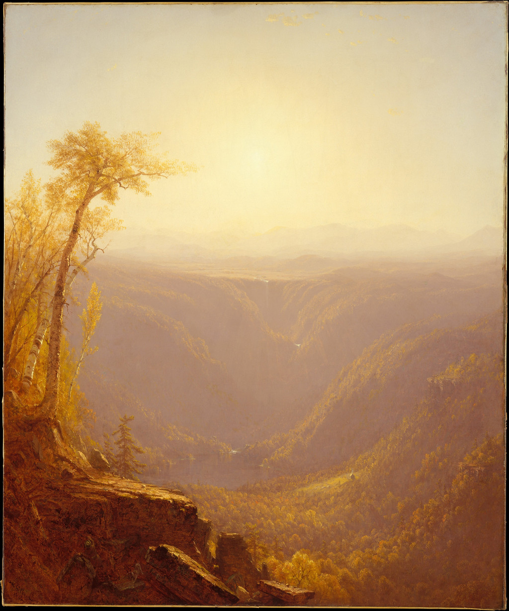 Sanford Robinson Gifford, A Gorge in the Mountains (Kauterskill Clove), 1862. Oil on canvas, 121.9 × 101.3 cm. The Metropolitan Museum of Art, 15.30.62.