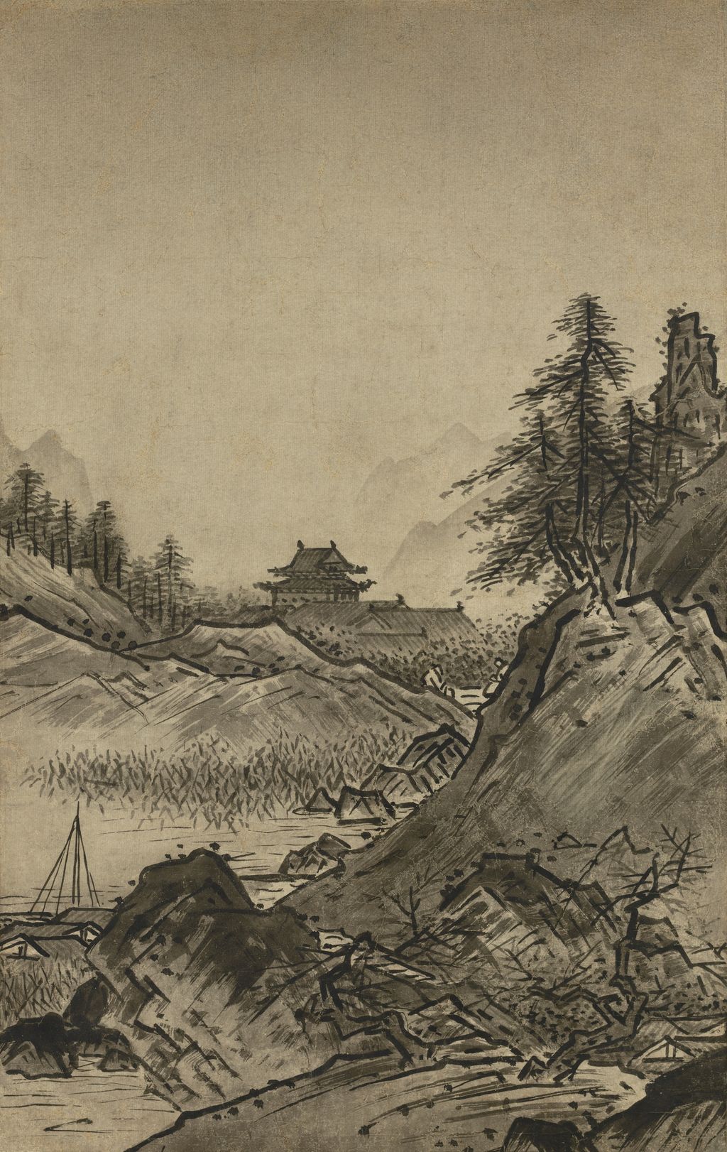 秋冬山水図・秋景