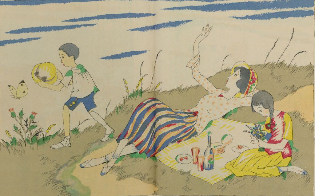 《野遊》、『三越』十五巻十号、一九二五年