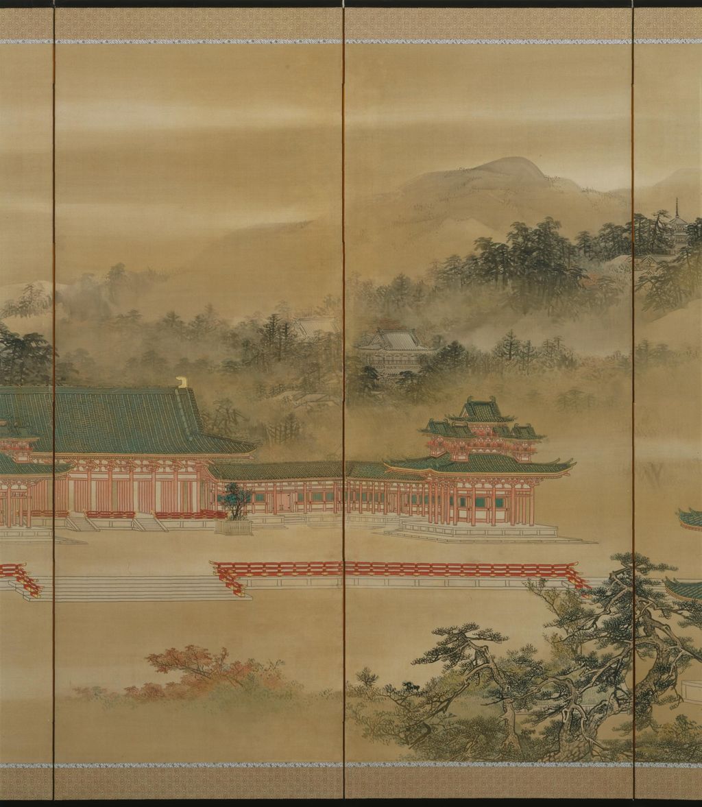 《円山公園・平安神宮》左隻の部分、1896年、A-11781