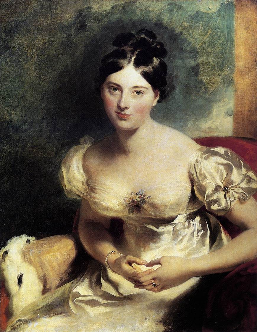 Thomas Lawrence, Margaret or Marguerite, Countess of Blessington, 1822, oil on canvas. Wallace Collection, P558. Public domain reproduction via Web Gallery of Art and Wikimedia Commons; whole supplied portrait retained at native width.