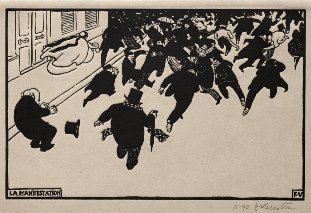 Vallotton woodcut illustrating positive and negative space