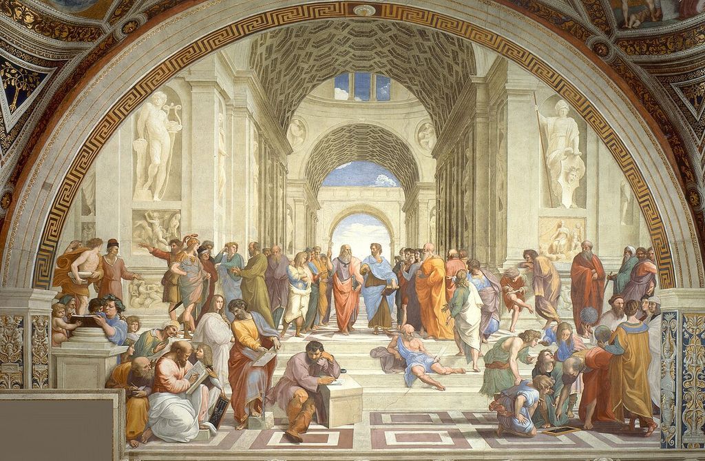 Raphael's School of Athens brings many figures, gestures and architectural lines into one connected fresco