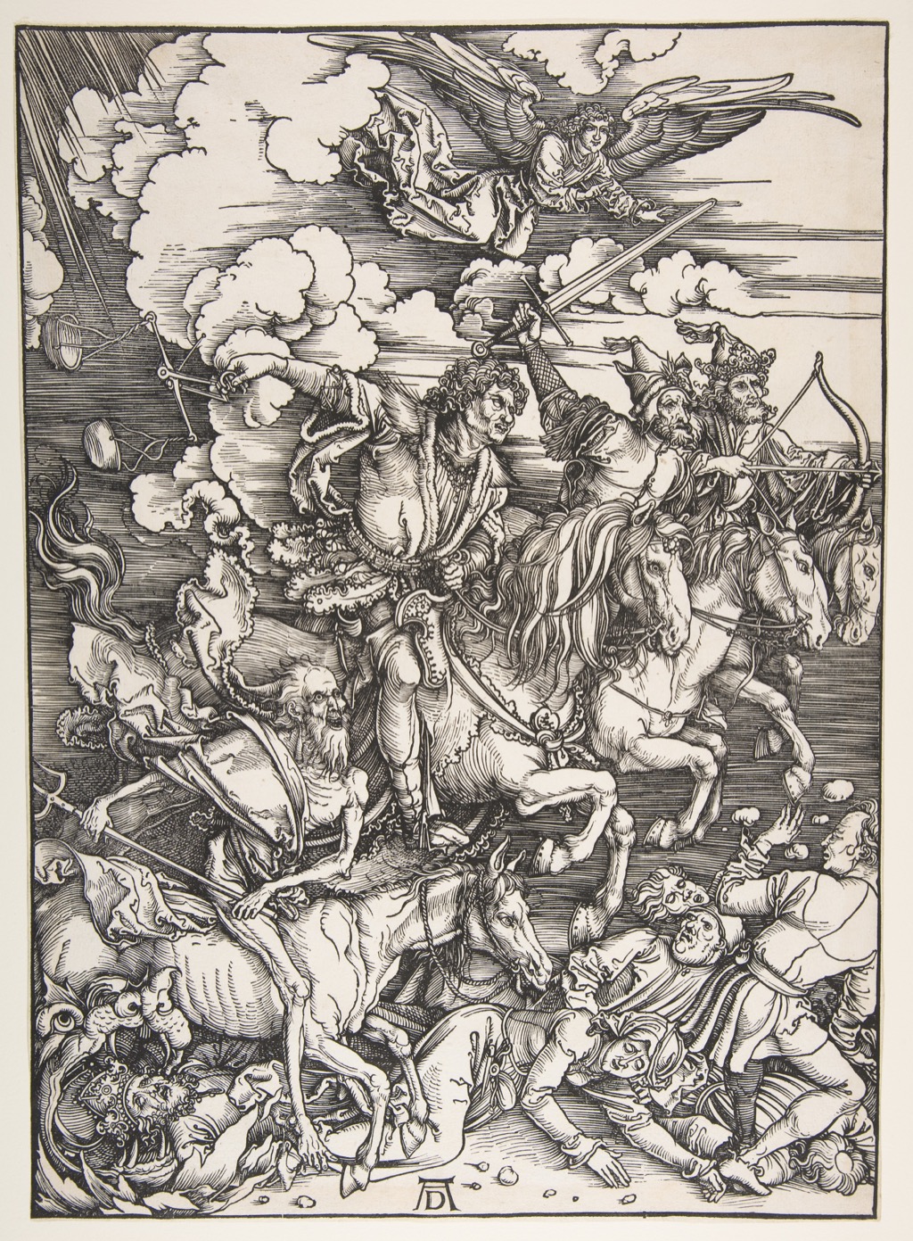 Dürer's Four Horsemen woodcut illustrating printmaking