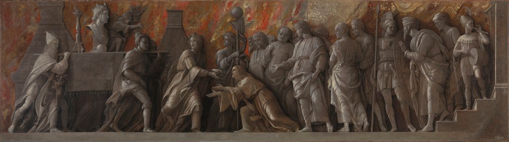 Mantegna's long grisaille procession designed to resemble an ancient stone relief.